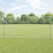 vidaXL Staket med stolpar Silver 1.4 x 50 m PVC-belagd stål
