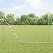 vidaXL Staket med stolpar Silver 1.5 x 50 m PVC-belagd stål