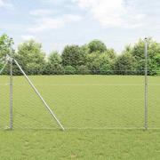 vidaXL Staket med stolpar Silver 1.5 x 100 m PVC-belagd stål