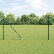 vidaXL Staket med stolpar Grön 1.4 x 10 m PVC-belagd stål