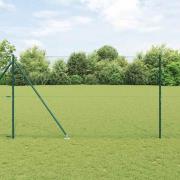 vidaXL Staket med stolpar Grön 1.5 x 50 m PVC-belagd stål