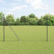 vidaXL Staket med stolpar Grå 1.5 x 100 m PVC-belagd stål