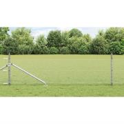 vidaXL Staket med stolpar Silver 0.4 x 25 m PVC-belagd stål