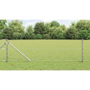 vidaXL Staket med stolpar Silver 0.6 x 25 m PVC-belagd stål