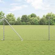 vidaXL Staket med stolpar Silver 1.2 x 50 m PVC-belagd stål