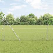 vidaXL Staket med stolpar Silver 1.6 x 50 m PVC-belagd stål