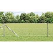 vidaXL Staket med stolpar Silver 0.6 x 100 m PVC-belagd stål