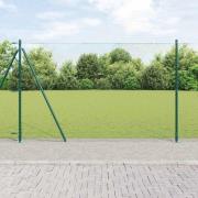 vidaXL Staket med stolpar Grön 1.6 x 10 m PVC-belagd stål