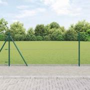 vidaXL Staket med stolpar Grön 0.8 x 50 m PVC-belagd stål