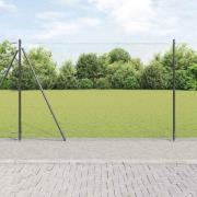 vidaXL Staket med stolpar Grå 1.5 x 10 m PVC-belagd stål