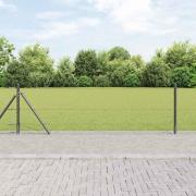 vidaXL Staket med stolpar Grå 0.6 x 50 m PVC-belagd stål