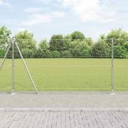 vidaXL Staket med stolpar Silver 1.2 x 10 m PVC-belagd stål