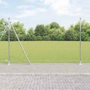 vidaXL Staket med stolpar Silver 1.4 x 10 m PVC-belagd stål