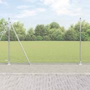 vidaXL Staket med stolpar Silver 1.6 x 10 m PVC-belagd stål