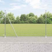 vidaXL Staket med stolpar Silver 1.5 x 25 m PVC-belagd stål