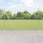 vidaXL Staket med stolpar Silver 1.6 x 25 m PVC-belagd stål