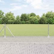 vidaXL Staket med stolpar Silver 0.6 x 50 m PVC-belagd stål