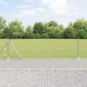 vidaXL Staket med stolpar Silver 0.6 x 100 m PVC-belagd stål