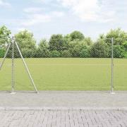 vidaXL Staket med stolpar Silver 1.2 x 100 m PVC-belagd stål