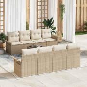 vidaXL Trädgårdsoffset 9 pcs Beige och gräddfärgad 55 x 55 x 37 cm