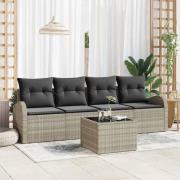 vidaXL Trädgårdsoffset Manuell 5 pcs Ljusgrå, Mörkgrå 55 x 55 x 37 cm