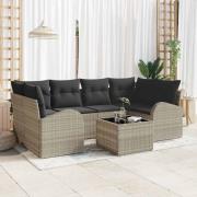 vidaXL Trädgårdsoffset 7 pcs Ljusgrå och mörkgrå 55 x 55 x 37 cm