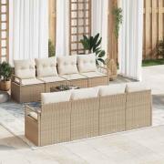 vidaXL Trädgårdsoffset 9 pcs Beige och gräddfärgad 55 x 55 x 37 cm