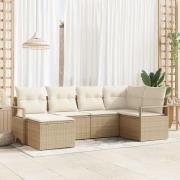 vidaXL Trädgårdsoffset med kudde med lagring 8 pcs Beige, Kräm