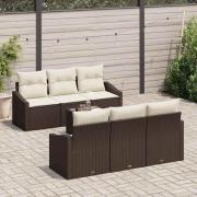 vidaXL Trädgårdsoffset 7 pcs Brun, krämfärgad 55 x 55 x 37 cm