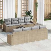 vidaXL Trädgårdsoffset med kudde 7 pcs Beige, grå 55 x 55 x 37 cm
