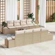 vidaXL Trädgårdsoffset 7 pcs Beige och gräddfärgad 55 x 55 x 37 cm