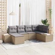 vidaXL Trädgårdsoffset 6 pcs beige och ljusgrå 264 x 154 x 85 cm