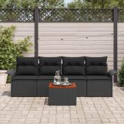 vidaXL Trädgårdsoffset med kudde Manuell 5 pcs Svart 55 x 55 x 37 cm