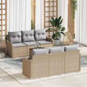 vidaXL Trädgårdsoffset 7 pcs Beige, ljusgrå