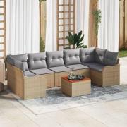 vidaXL Trädgårdsoffset 8 pcs Beige, ljusgrå