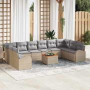 vidaXL Trädgårdsoffset 11 pcs Beige, ljusgrå