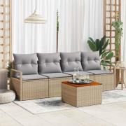 vidaXL Trädgårdsoffset 5 pcs Beige, ljusgrå