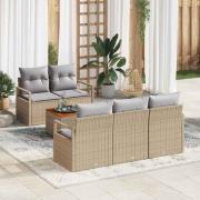 vidaXL Trädgårdsoffset 6 pcs Beige, ljusgrå