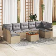 vidaXL Trädgårdsoffset 8 pcs Beige, ljusgrå