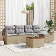 vidaXL Trädgårdsoffset 6 pcs Beige, ljusgrå