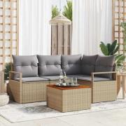 vidaXL Trädgårdsoffset 5 pcs Beige, ljusgrå