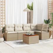 vidaXL Trädgårdsoffset 6 pcs Beige, vit
