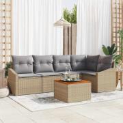 vidaXL Trädgårdsoffset 6 pcs Beige, ljusgrå