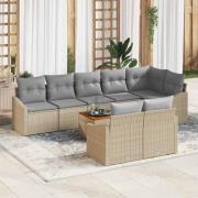 vidaXL Trädgårdsoffset 9 pcs Beige, ljusgrå