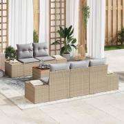 vidaXL Trädgårdsoffset 6 pcs Beige, ljusgrå