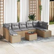 vidaXL Trädgårdsoffset 8 pcs Beige, ljusgrå