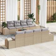 vidaXL Trädgårdsoffset 7 pcs Beige, ljusgrå