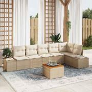 vidaXL Trädgårdsoffset 7 pcs Beige, vit