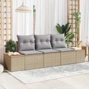vidaXL Trädgårdsoffset 3 pcs beige och ljusgrå 239 x 62 x 85 cm