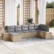 vidaXL Trädgårdsoffset 7 pcs beige och ljusgrå 319 x 154 x 85 cm